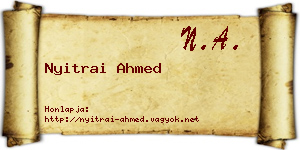 Nyitrai Ahmed névjegykártya